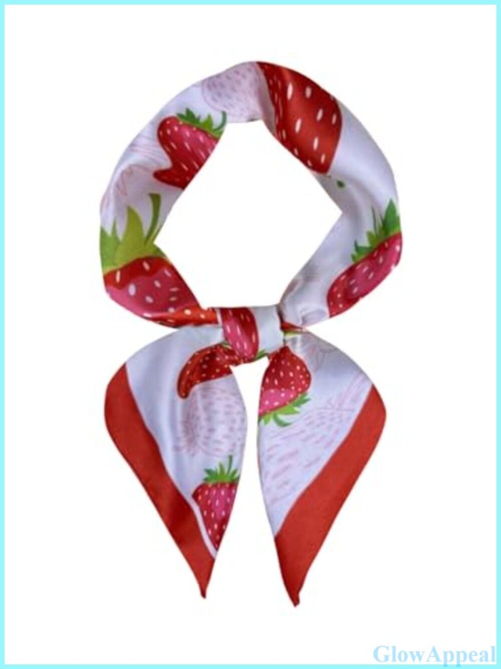 Large Square Silk Scarf Cherry Print Hair Wrap Sleep Head Wrap